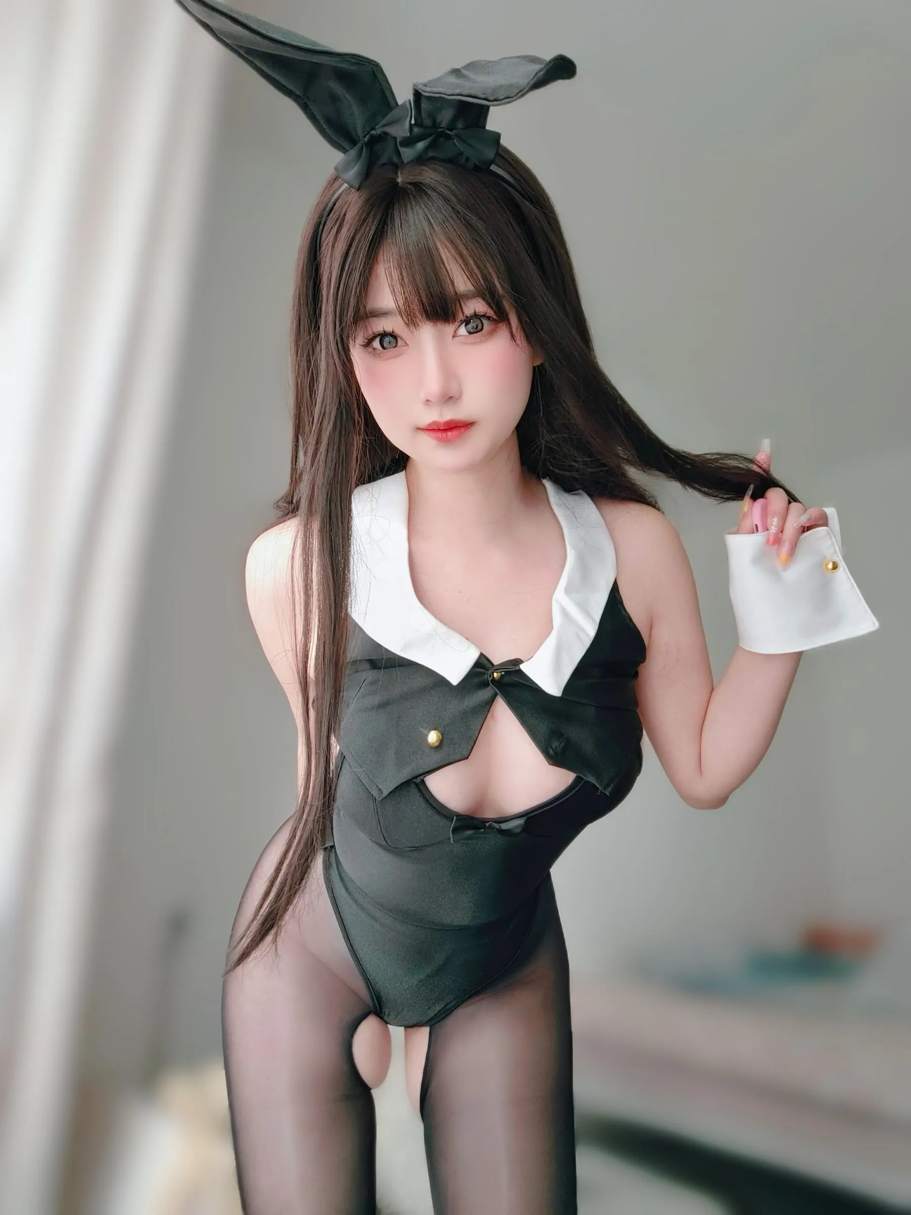 女主K – NO.20 黑丝兔女郎 [64P]插图6